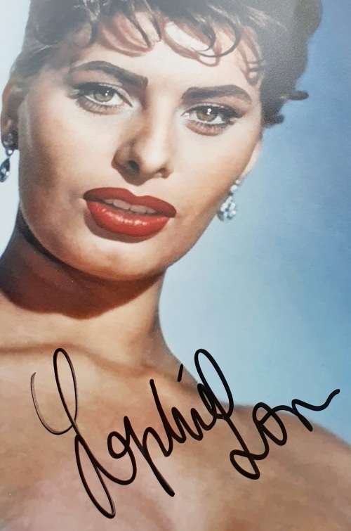 ***SOPHIA LOREN*** - RARE - 100% ORIGINAL HAND SIGNED AUTOGRAPH - LARGE 30x20
